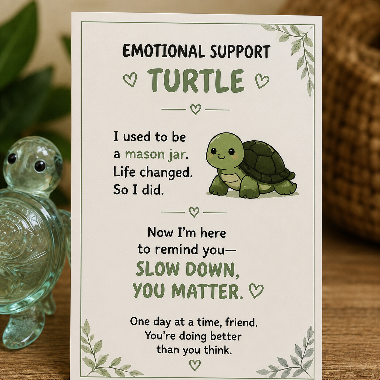 Emotional Support Glass Animal Gift β A Little Reminder You Matter.
