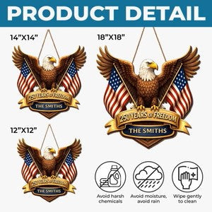 Custom Wood Sign - Personalized America 250th Anniversary Gifts - Where Brave Hearts Gather