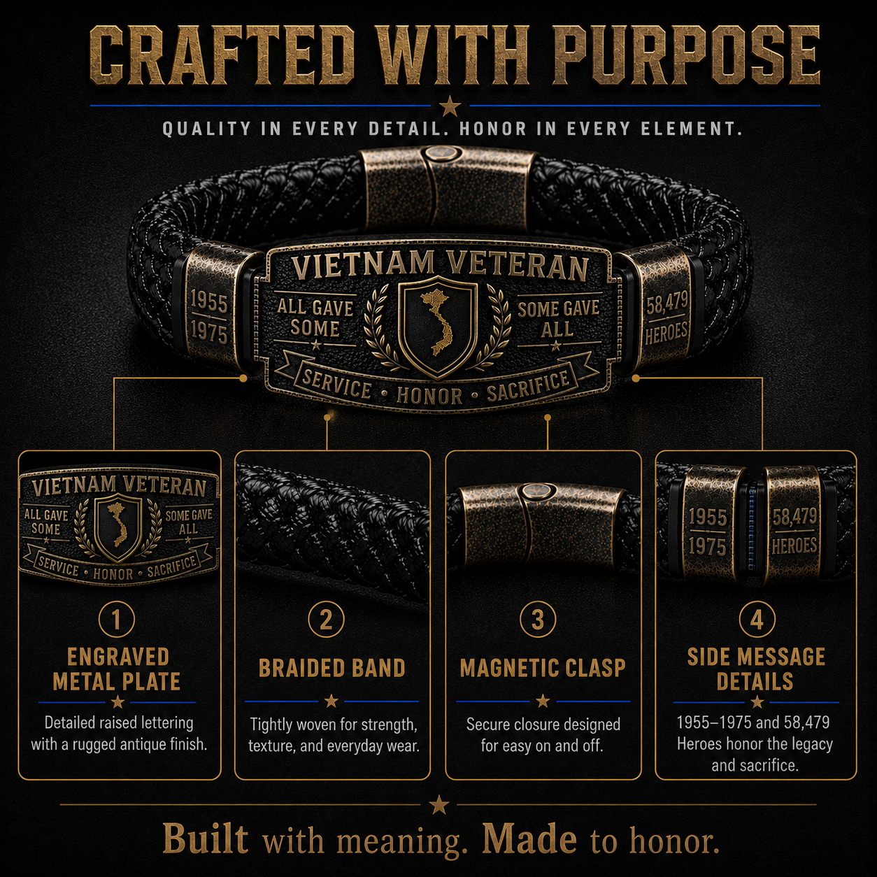 Last Day Promo: 49% OFF ποΈ -Vietnam Veteran Honor Bracelet