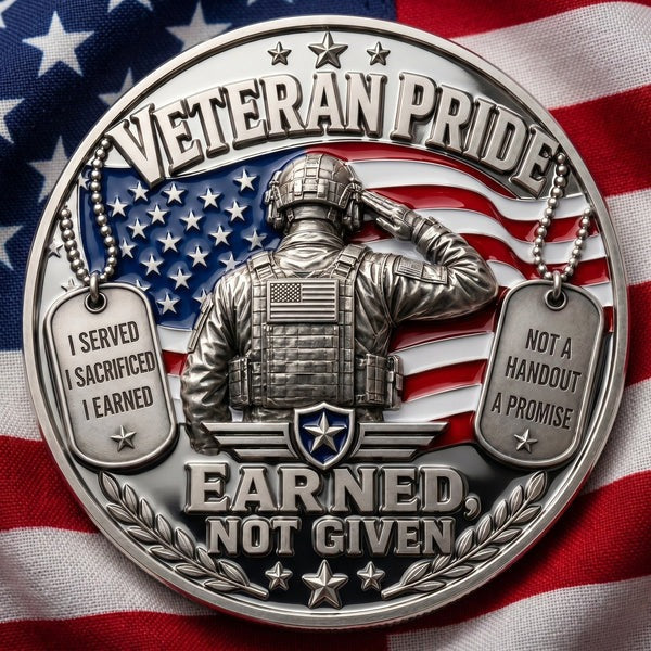 Veteran Pride Commemorative Coin – Earned, Not Given | 250 Years of American History