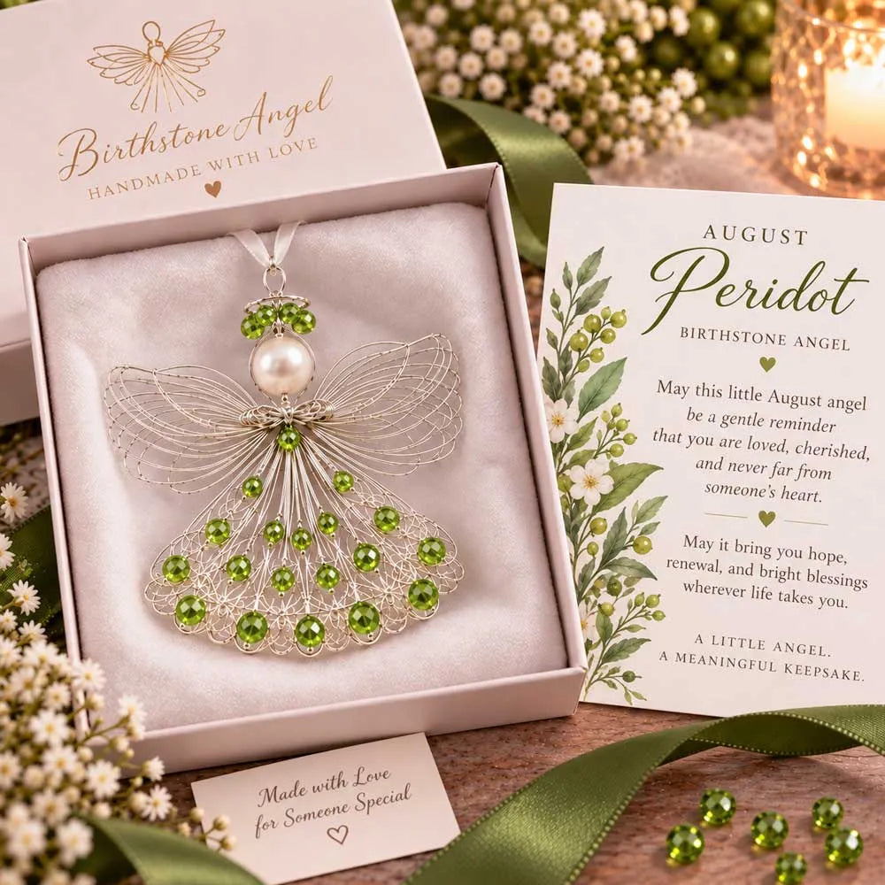 β¨π Handmade Birthstone Angel Wire Ornament