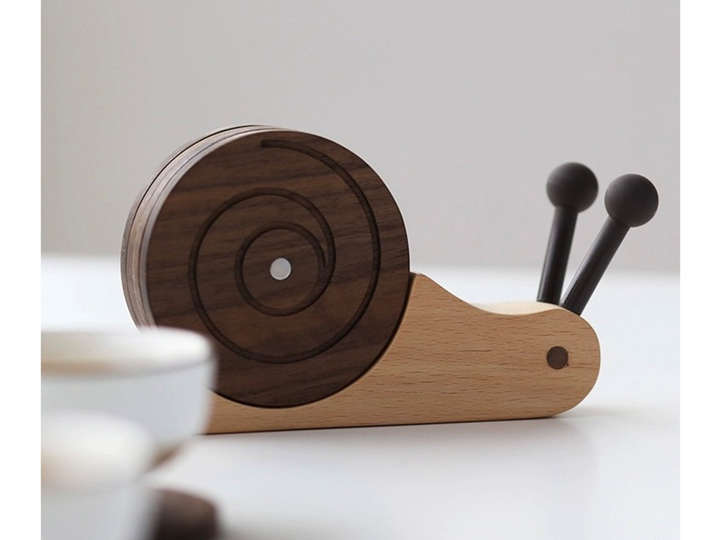 🐌Wooden Snail Coasters Set of 5 with Holder