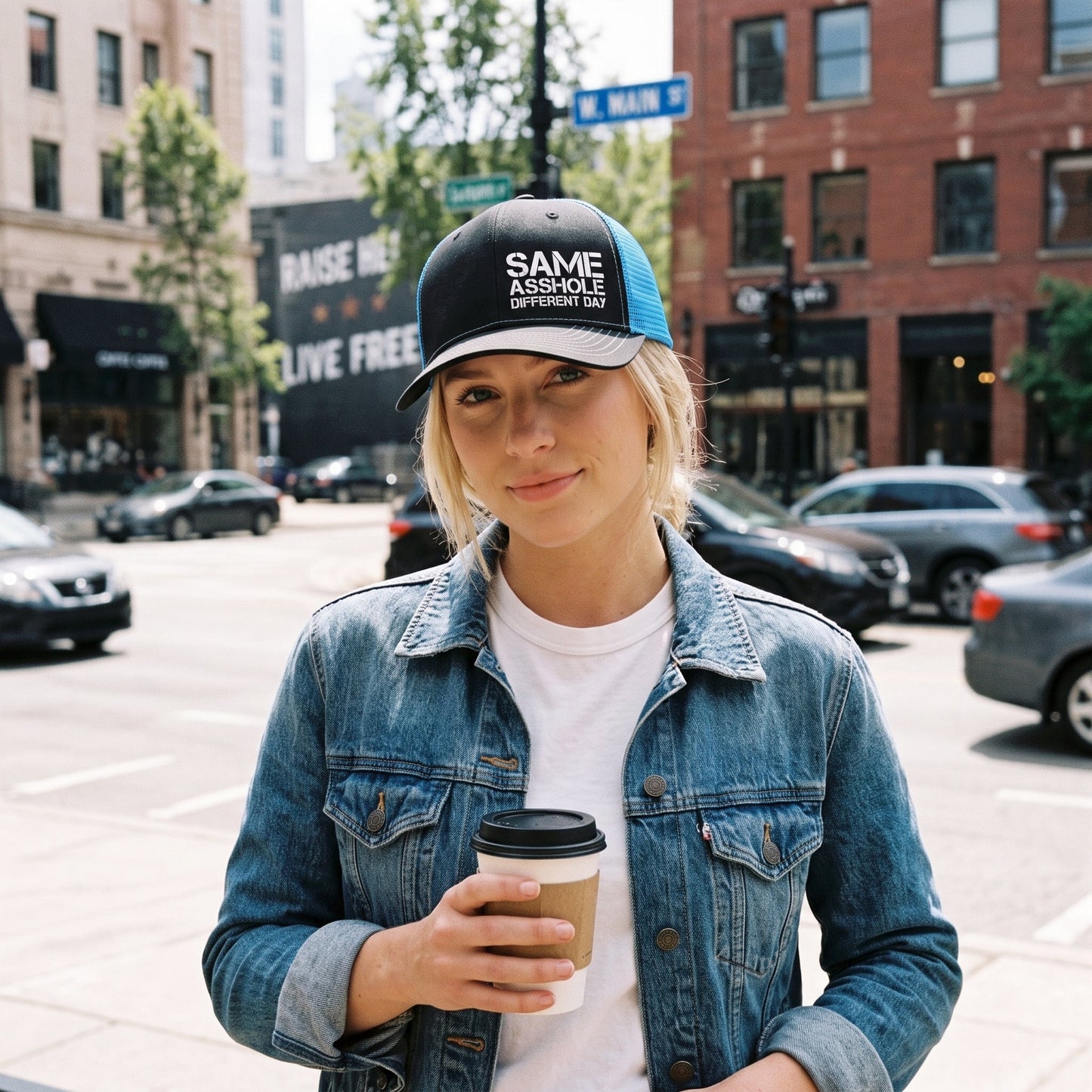 Funny Same Asshole Different Day Embroidered Trucker Hat