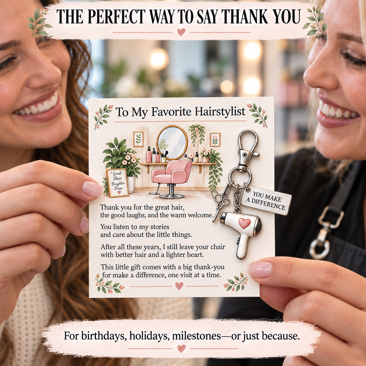 🔥Hot Sale🔥 - ✨ The "You Make a Difference" Appreciation Gift Set – Keychain & Greeting Card ✨