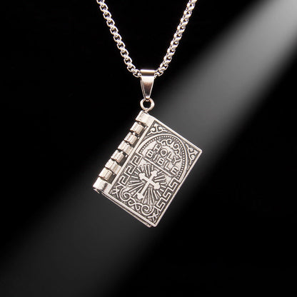📖Openable Bible Book Christian Necklace