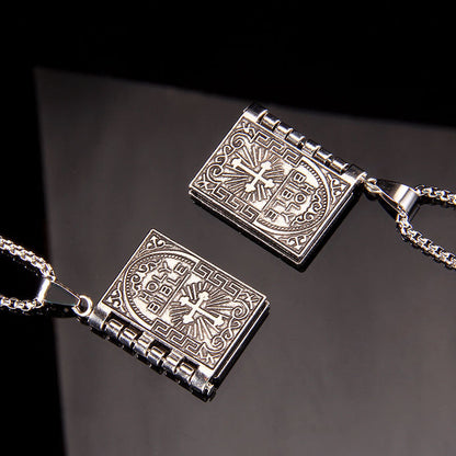 📖Openable Bible Book Christian Necklace