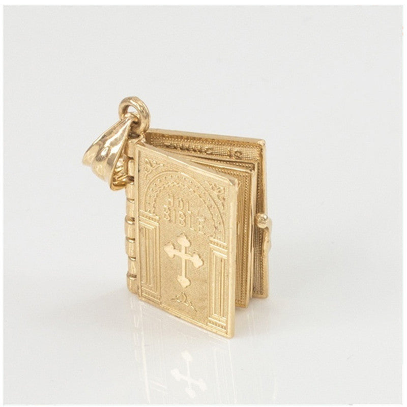 📖Openable Bible Book Christian Necklace
