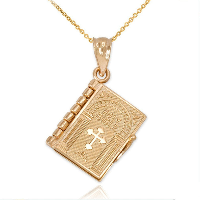 📖Openable Bible Book Christian Necklace