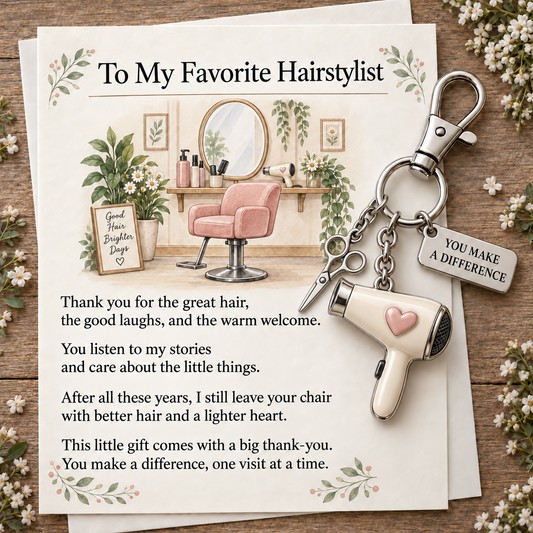🔥Hot Sale🔥 - ✨ The "You Make a Difference" Appreciation Gift Set – Keychain & Greeting Card ✨