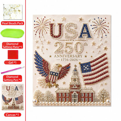 🔥LAST DAY 50% OFF - 🇺🇸 USA 250th Anniversary DIY Pearl Painting Kit ✨❤️‍🔥