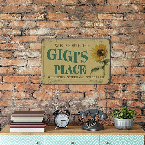 GIGI's Place tin sign Vintage Sunflower Metal Sign