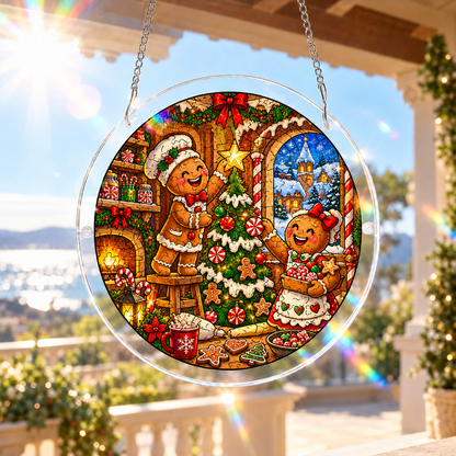 ⏳ Last Day 50% OFF —🎄 Christmas Stained Glass Puzzle Suncatcher