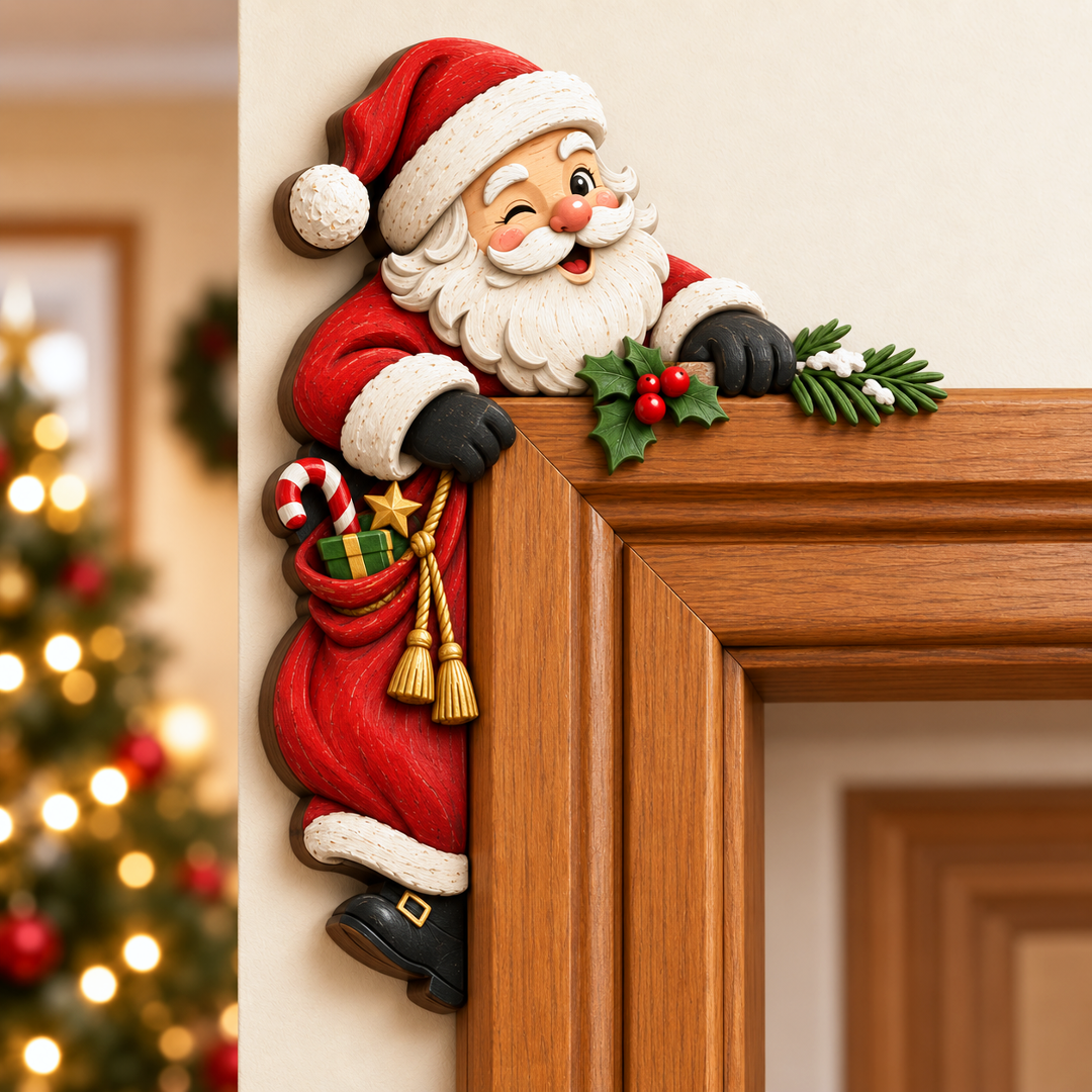 🎄 Christmas Peekaboo Door Frame Corner Decor