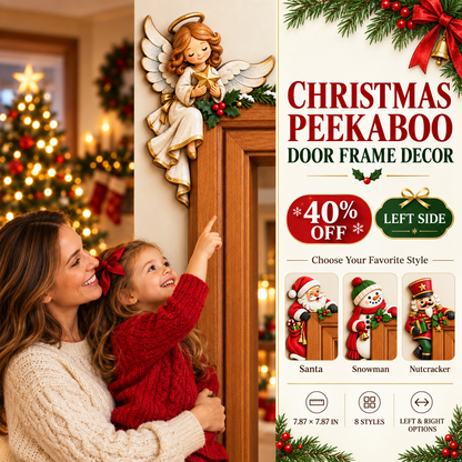 🎄 Christmas Peekaboo Door Frame Corner Decor