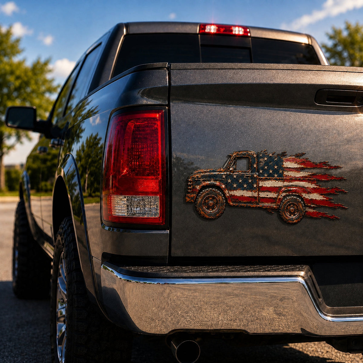 🇺🇸🚘Patriotic American Flag Car Emblem Badge