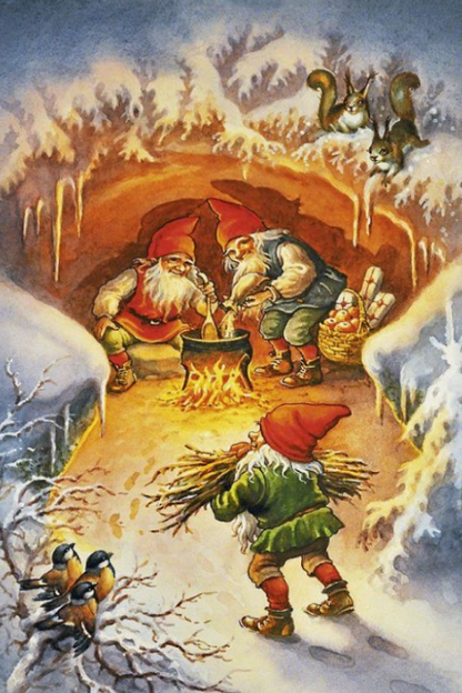 🎅🎁Vintage Christmas Dwarves Postcard Set