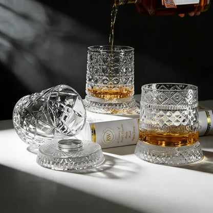 Luxury 360° Spinning Crystal Glass
