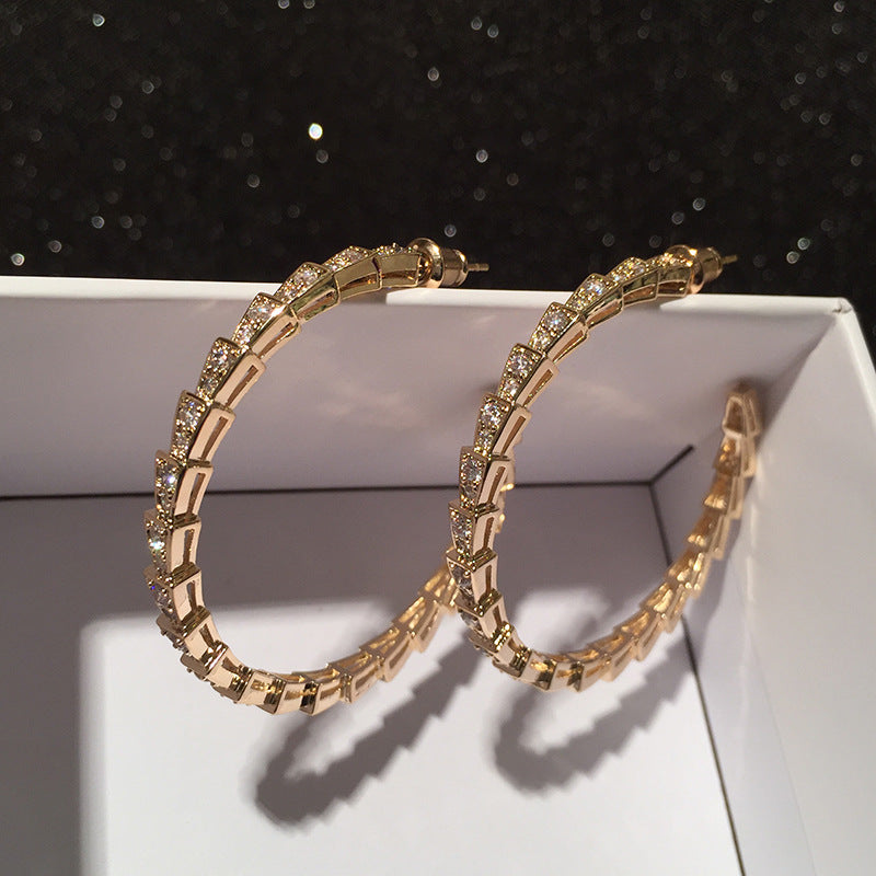 ✨Best Gift🎁Large Hoop | Gold Chain Hoop Earrings