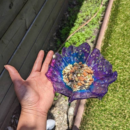 🌺🌈 Bird Feeder Organic Flower Seed Container