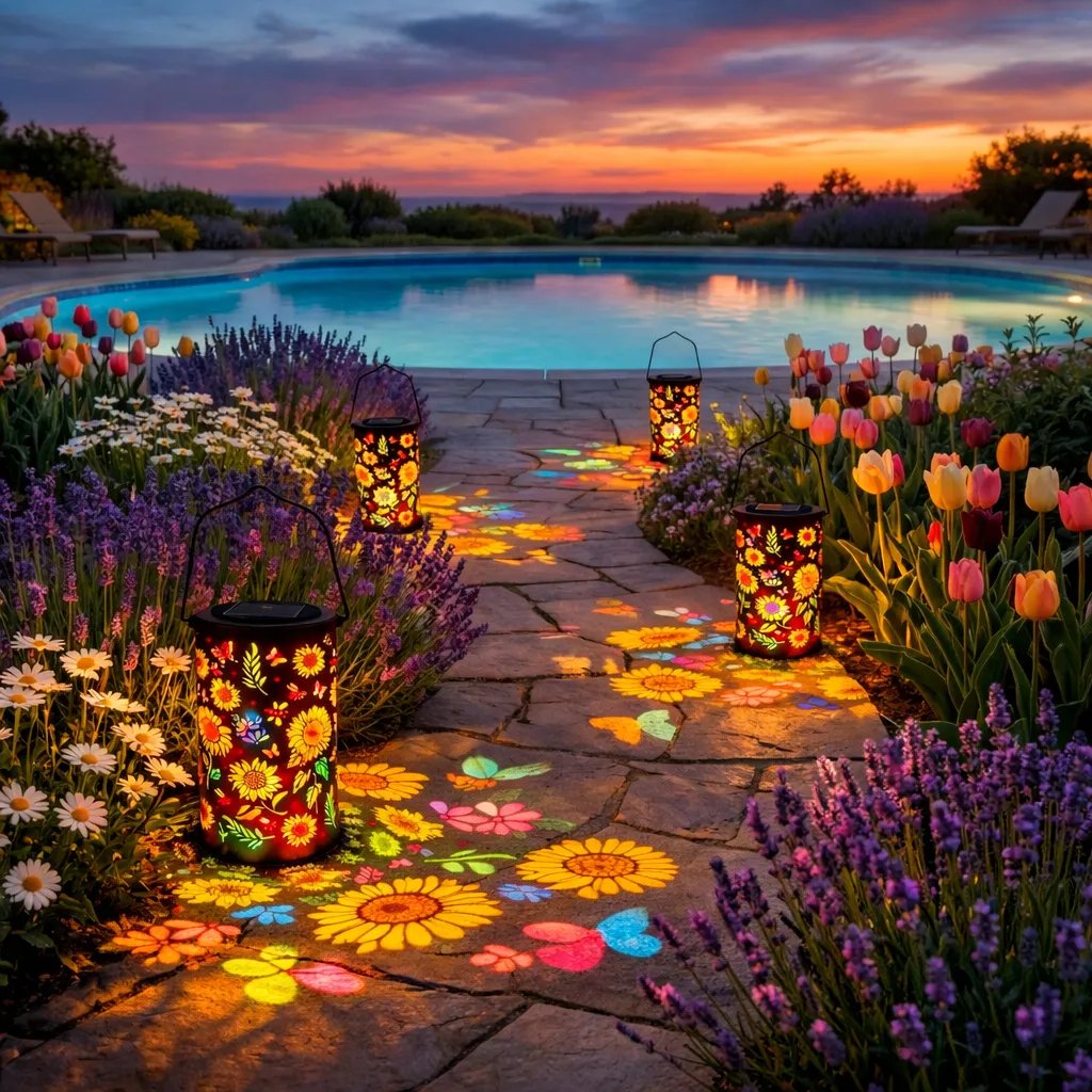 🔥HOT SALE🌞🌻Colorful Sunflower Glow Solar Garden Lantern