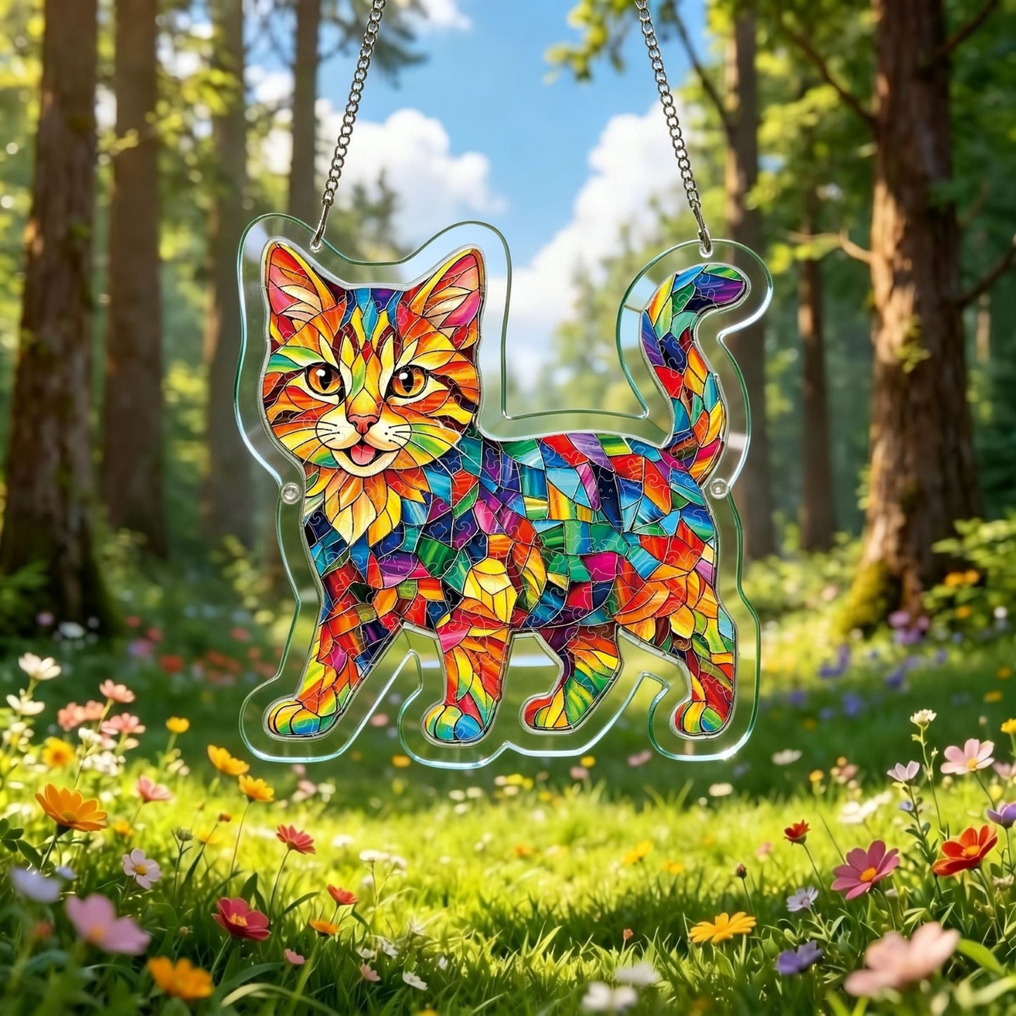 DIY Acrylic Cat Puzzle Suncatcher – Colorful Window Hanging Decor For Cat Lovers