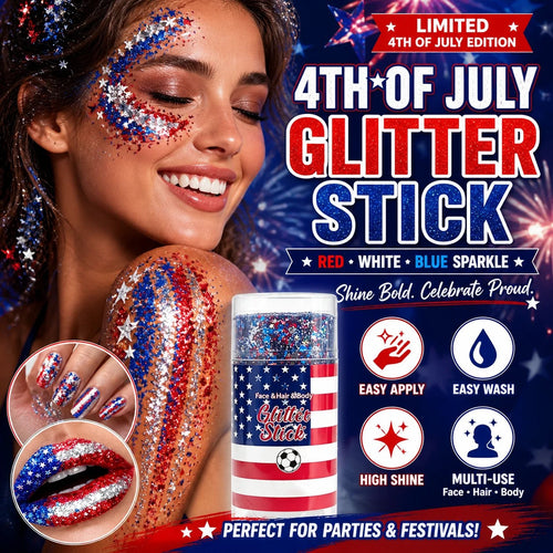 🦅4th of July Glitter Stick✨🔔Red, White & Blue Body & Hair Sparkle