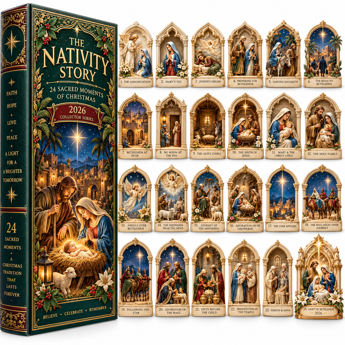 🎉🇺🇸 Limited Edition!🎄Nativity Story 2026 – 24 Sacred Moments of Christmas Countdown Calendar