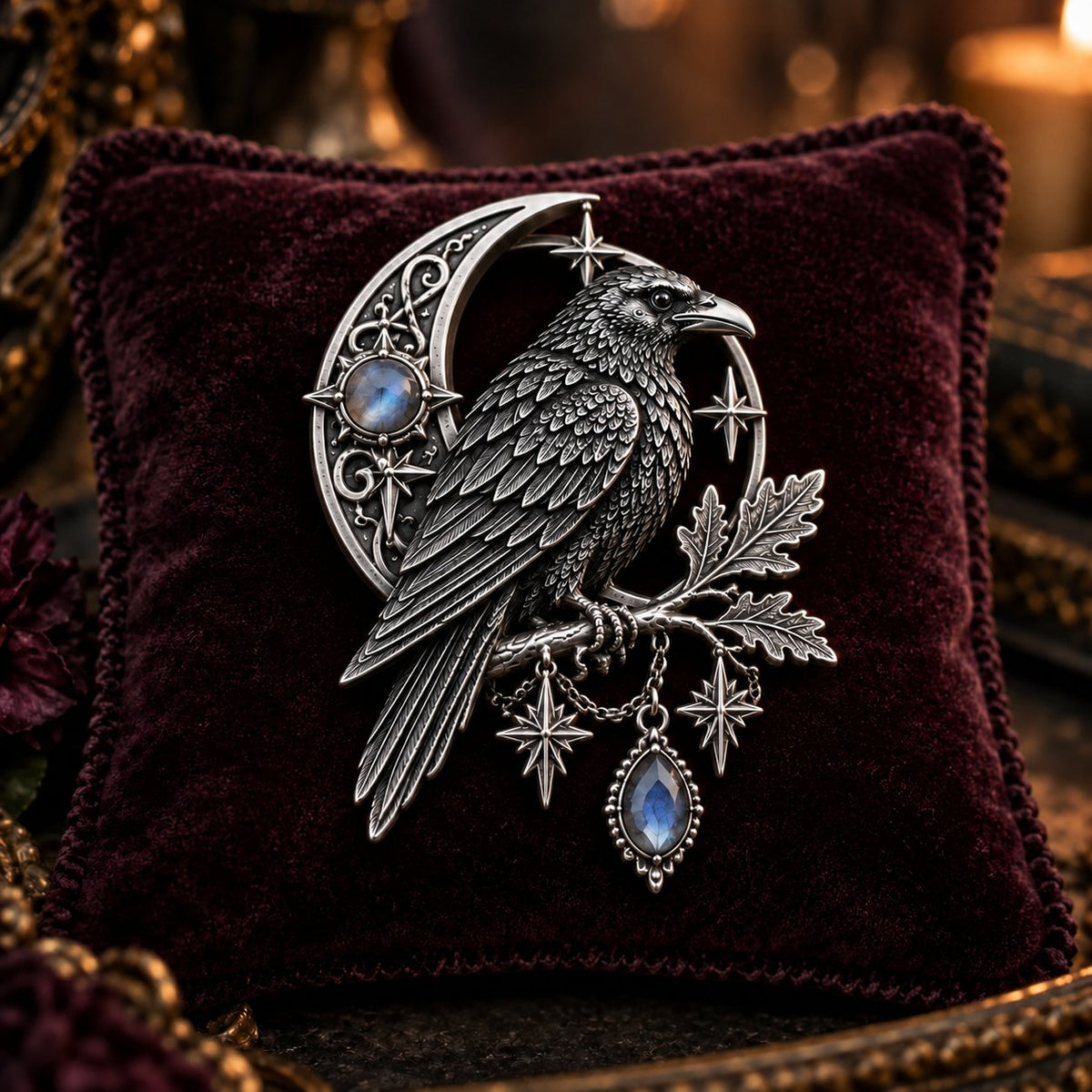 🔥Hot Sale🔥 - 🐦‍⬛ Gothic Celtic Raven Brooch – Dark Academia Statement Pin