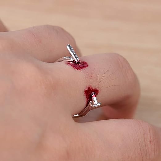 🎃Wacky Halloween Spike Adjustable Open Ring☠