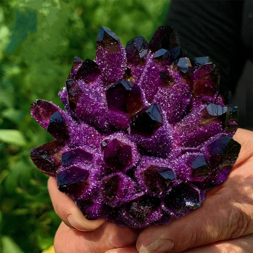 Natural crystal amethyst cluster