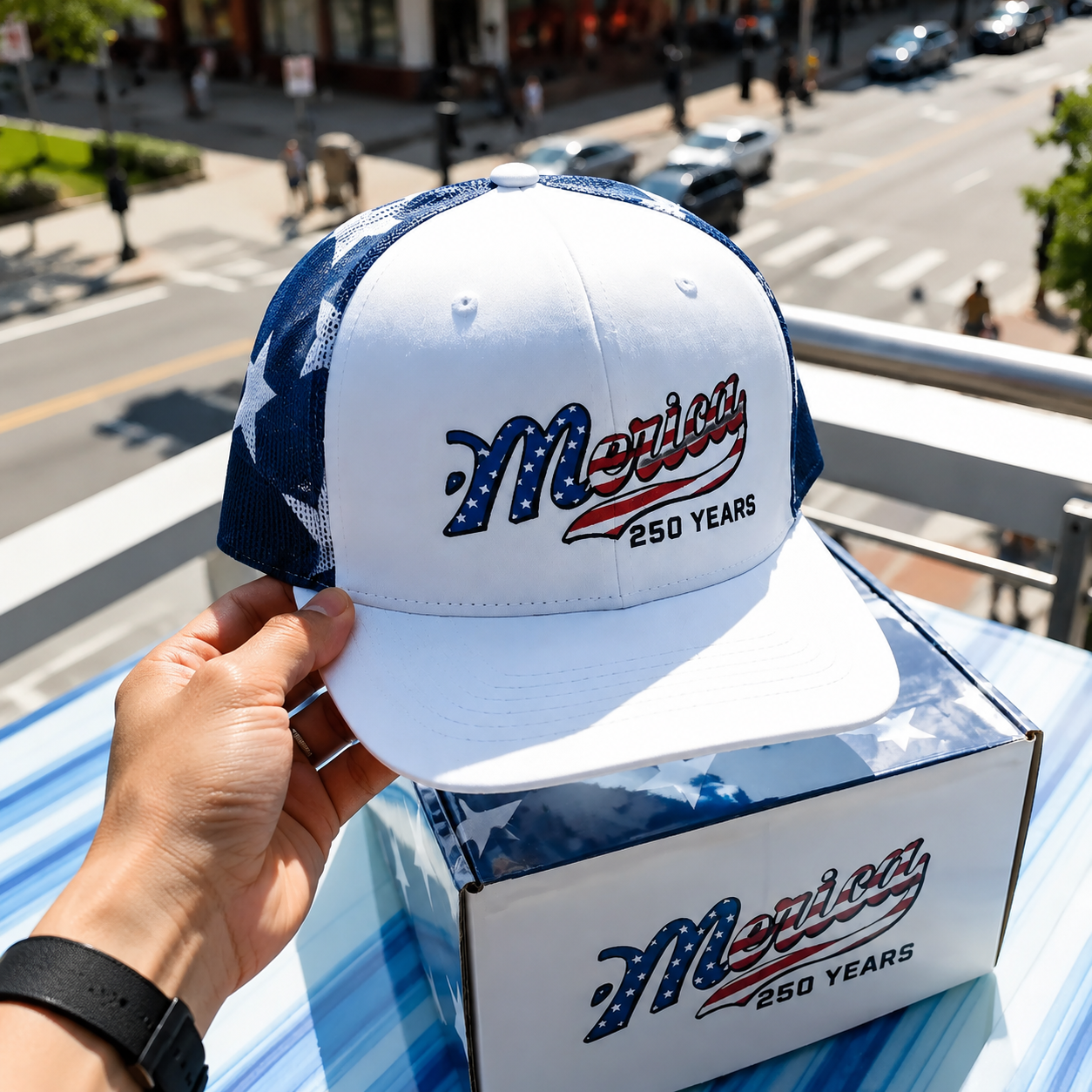 🇺🇸 ’Merica 250 Years Embroidered Mesh Back Trucker Hat