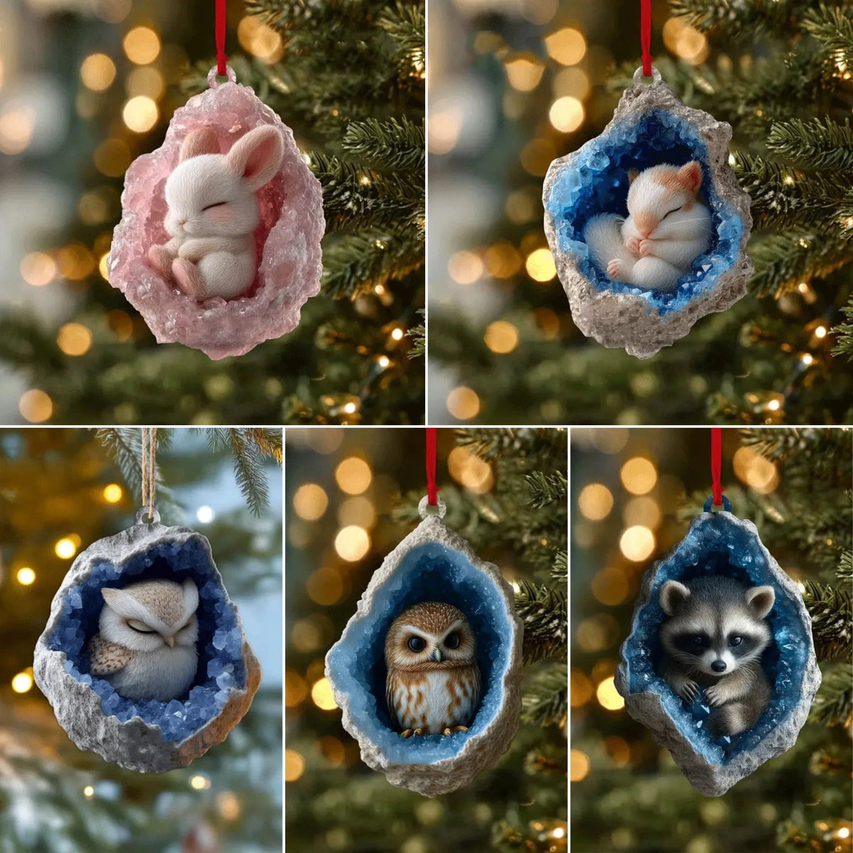 🔥🎄Early Bird Christmas Sale 50% OFF | Geode Animal Ornaments