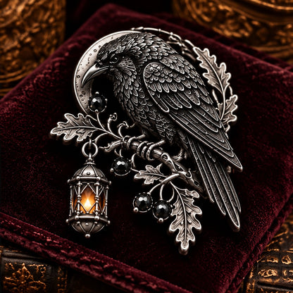 🔥Hot Sale🔥 - 🐦‍⬛ Gothic Celtic Raven Brooch – Dark Academia Statement Pin