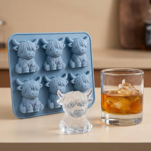 🔥Last Day 60% OFF -🐮 Mini Highland Cow Ice Cube Mold – Cute 3D Ice for Drinks, Parties & Gifts