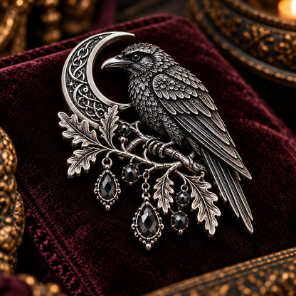 🔥Hot Sale🔥 - 🐦‍⬛ Gothic Celtic Raven Brooch – Dark Academia Statement Pin