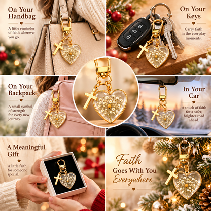 ⏳ Last Day 50% OFF –✝️ Mustard Seed Faith Keychain — Keep Believing