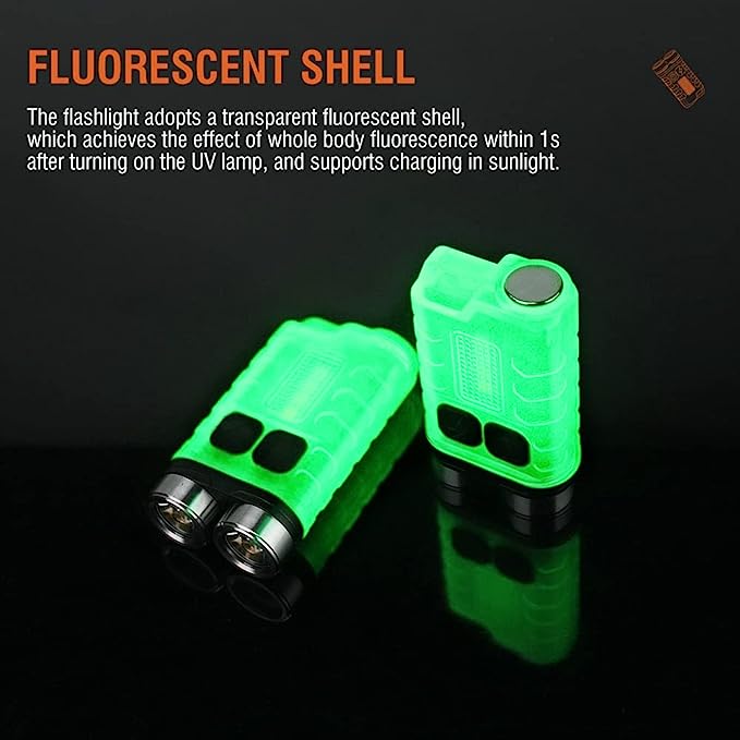 🔦💡Small Powerful EDC Flashlight with Red UV Blue Light -Super Bright 900LM