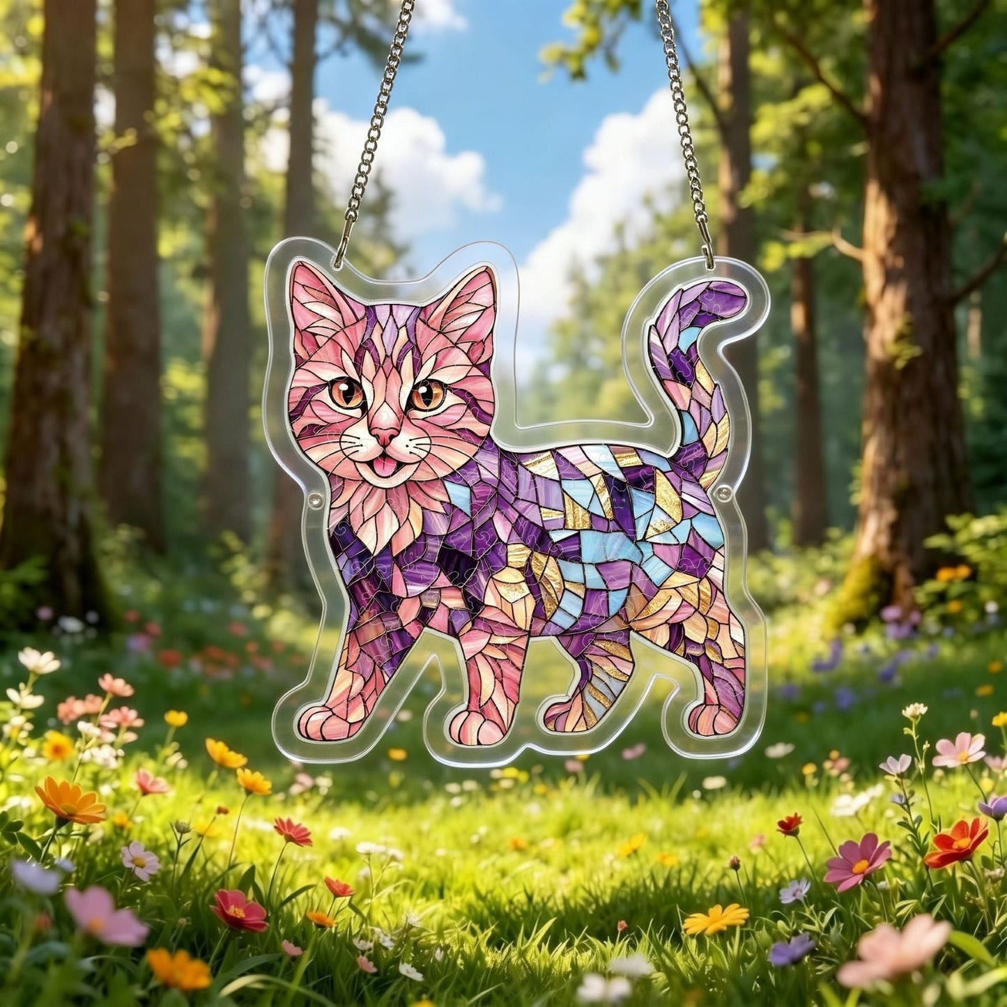 DIY Acrylic Cat Puzzle Suncatcher – Colorful Window Hanging Decor For Cat Lovers