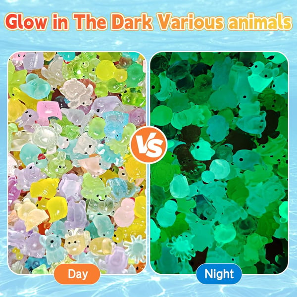 🏆 Bestseller ⏰Mini Glow in The Dark Animal Resin Models