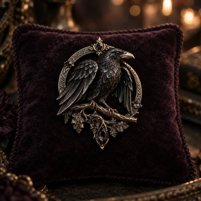 🔥Hot Sale🔥 - 🐦‍⬛ Gothic Celtic Raven Brooch – Dark Academia Statement Pin