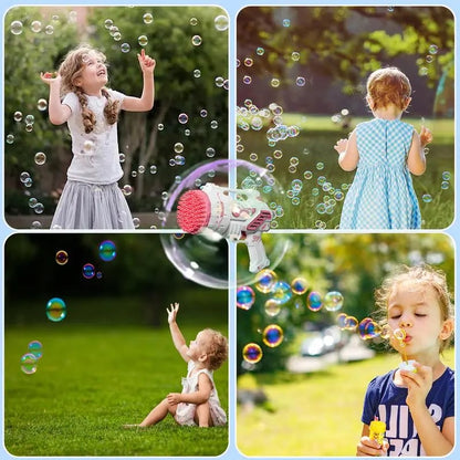 69-Hole Rocket Launcher Bubble Machine Gun – Thousands of Bubles with LED Lights