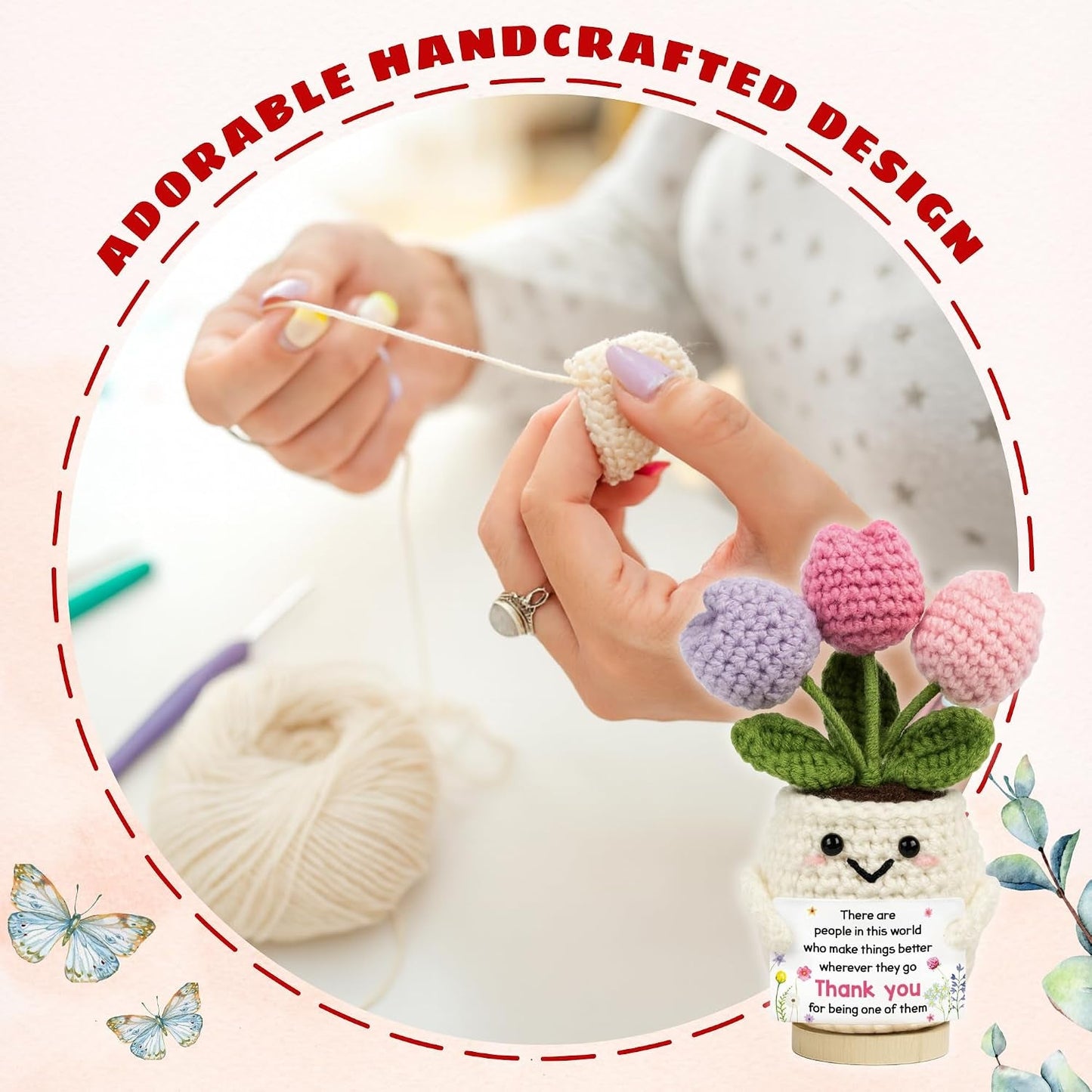 Handmade Crochet Tulip Thank You Gift – Heartfelt Appreciation Keepsake for Teachers, Coworkers, Bosses & Loved Ones