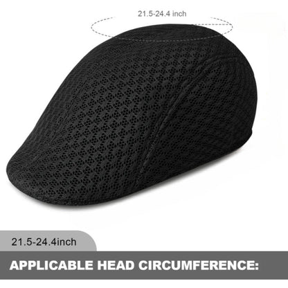 UPF50+ Mesh Flat Cap Men Breathable Duckbill Beret 56-58cm