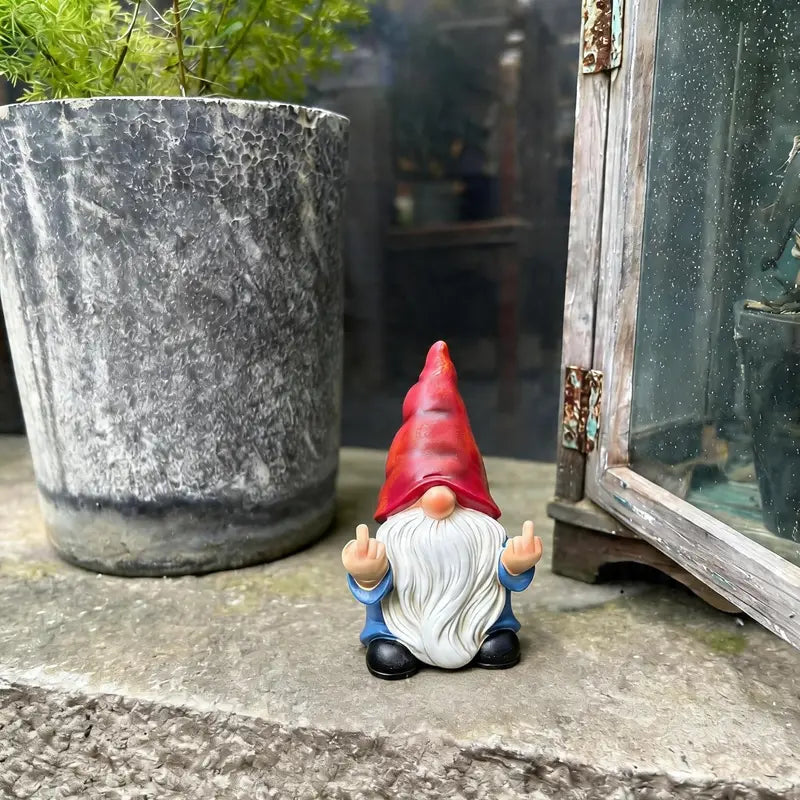 Gnome Statue, Funny Garden Gnome for Outdoor Or Home Decor