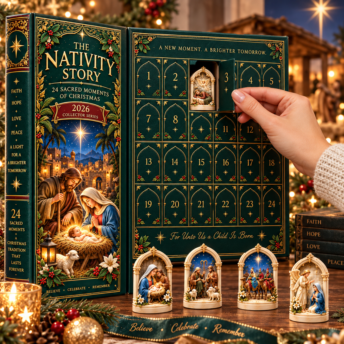 🎉🇺🇸 Limited Edition!🎄Nativity Story 2026 – 24 Sacred Moments of Christmas Countdown Calendar