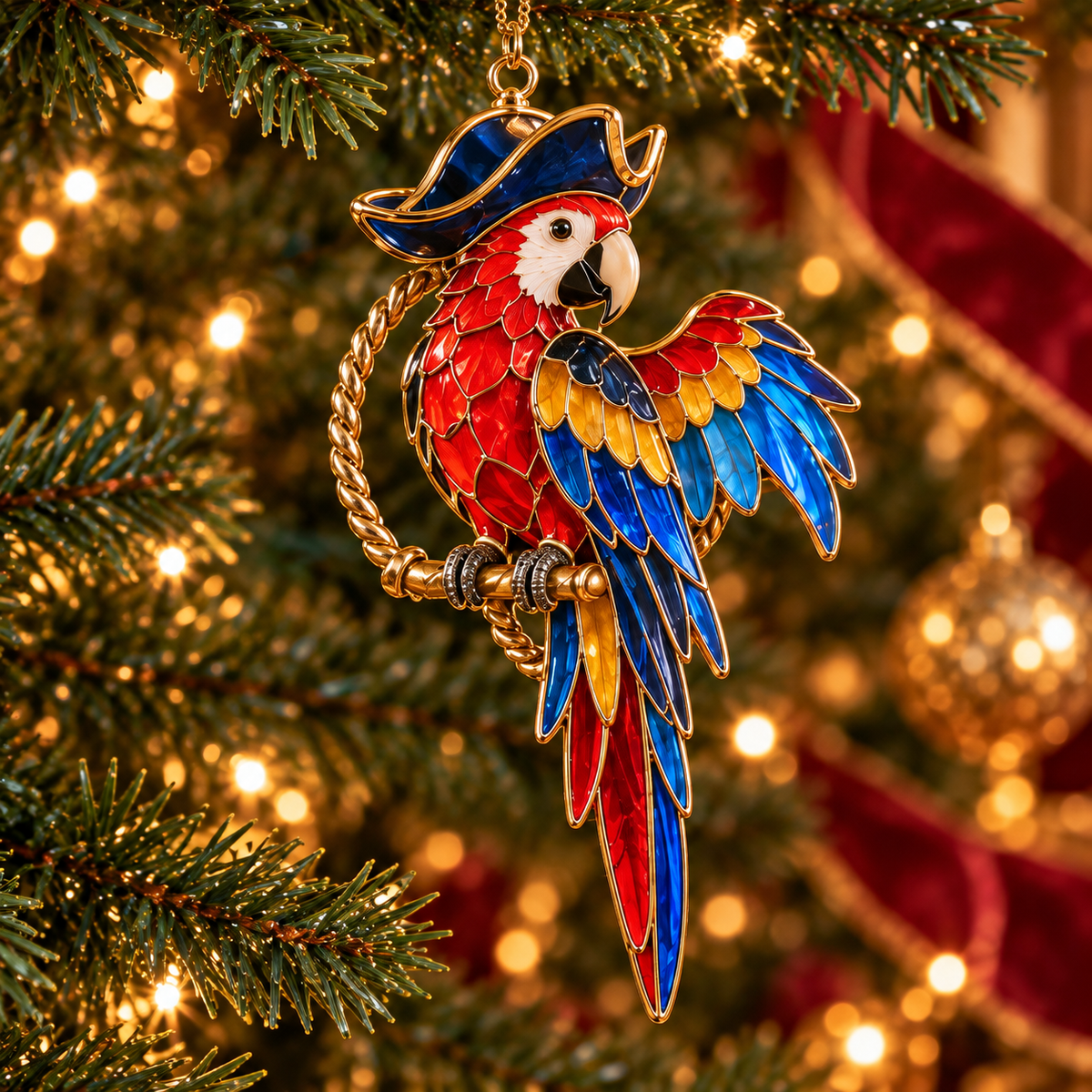 🔥Hot Sale🔥 - Pirate Adventures – Vintage Stained Glass-Style Christmas Ornaments, Set of 6