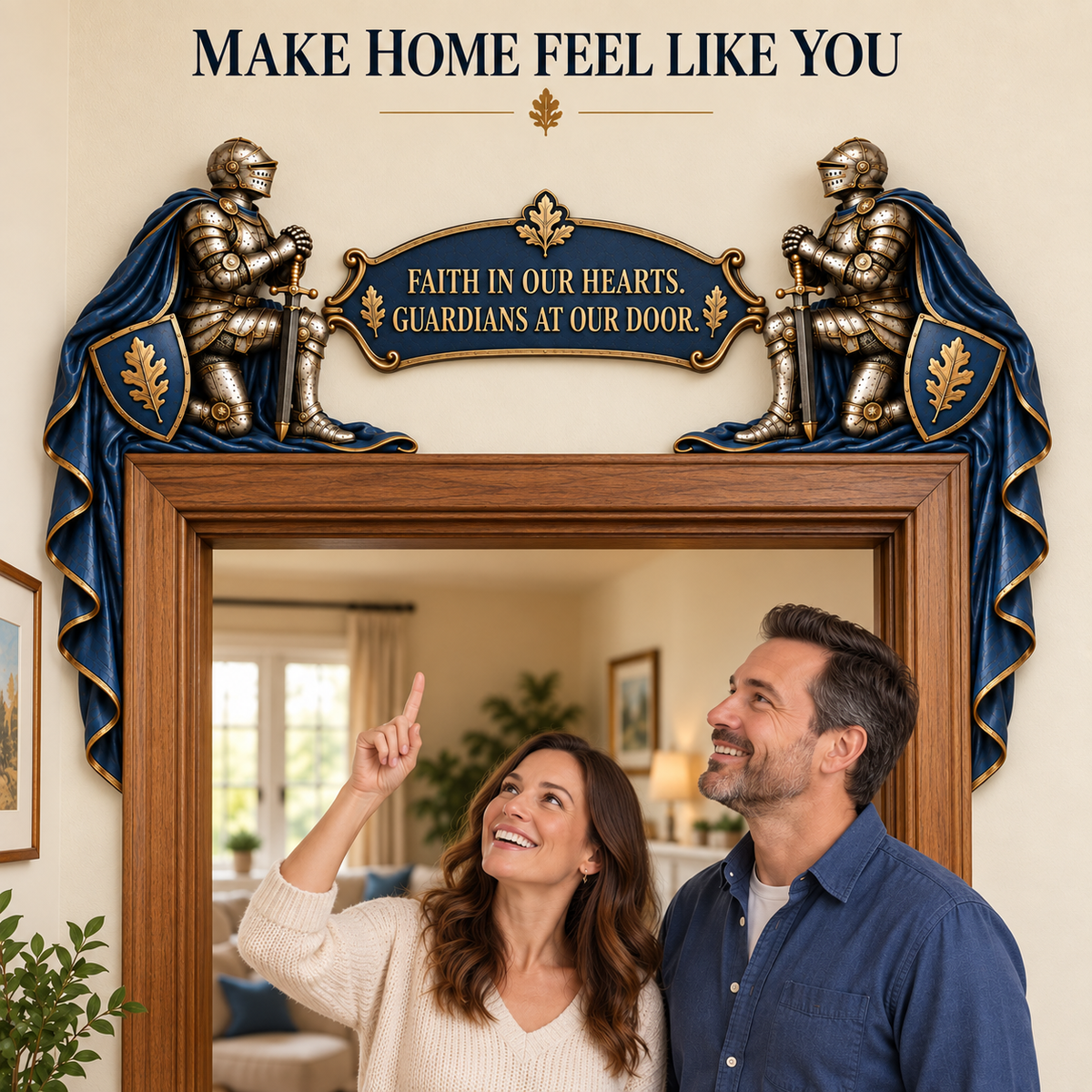 🔥Hot Sale🔥 - "Guardians at Our Door" – Epic Medieval Knight Door Frame Decor Set 🛡️🏰