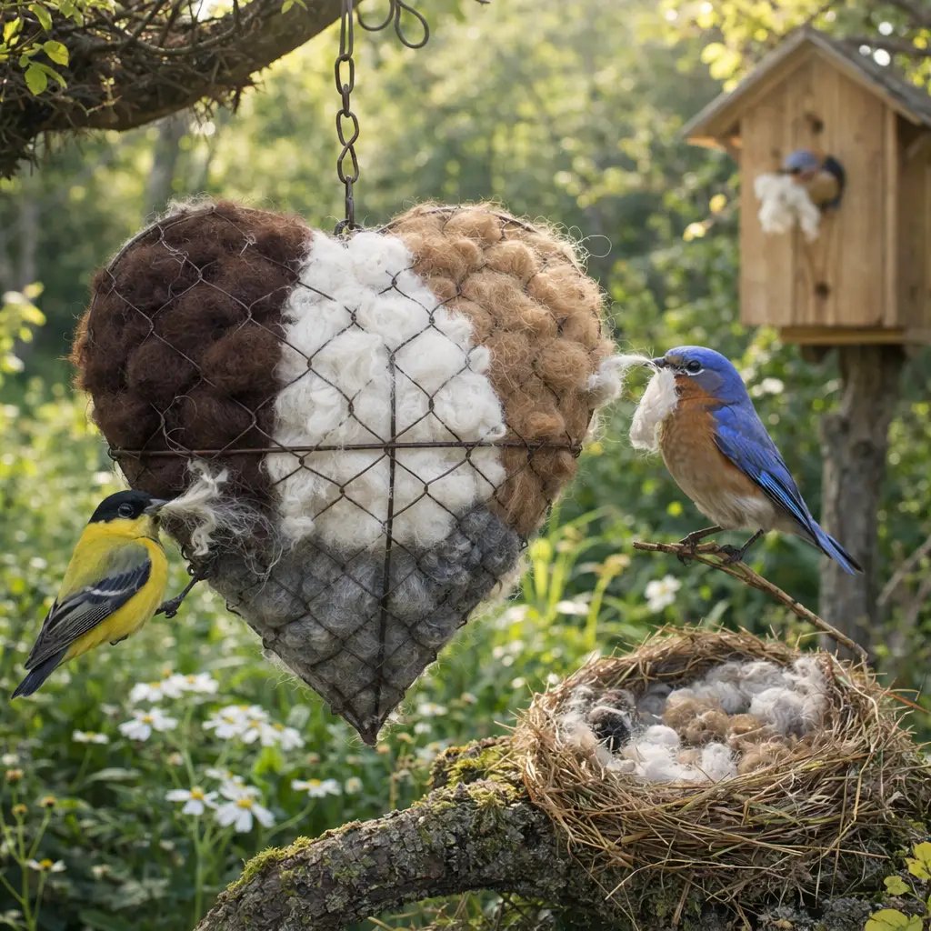 🔥LAST DAY 50% OFF - 🕊️🏡Handmade Natural Alpaca Fiber Bird Nesting Heart❤️Bird lovers gift