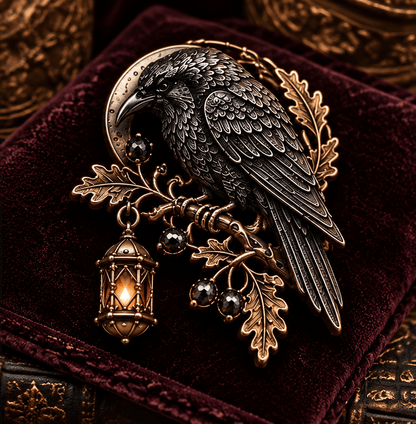 🔥Hot Sale🔥 - 🐦‍⬛ Gothic Celtic Raven Brooch – Dark Academia Statement Pin