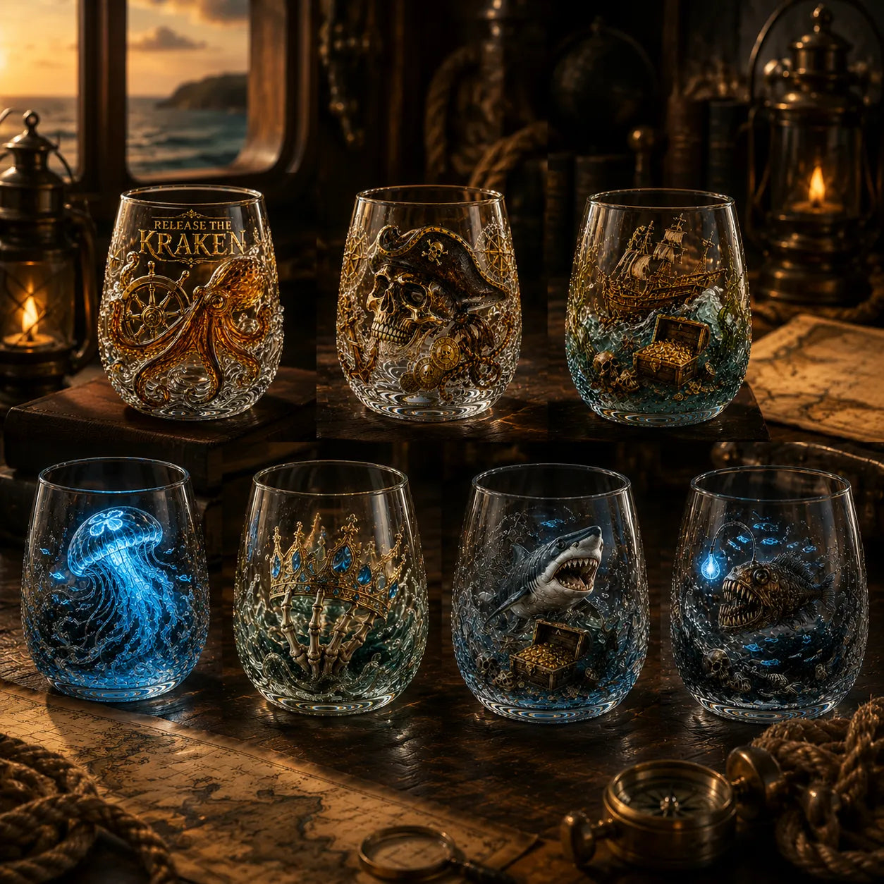 🌊Release The Kraken Pirate Glass Collection